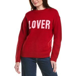 English Factory Womens Crewneck Statement Sweater, Red
